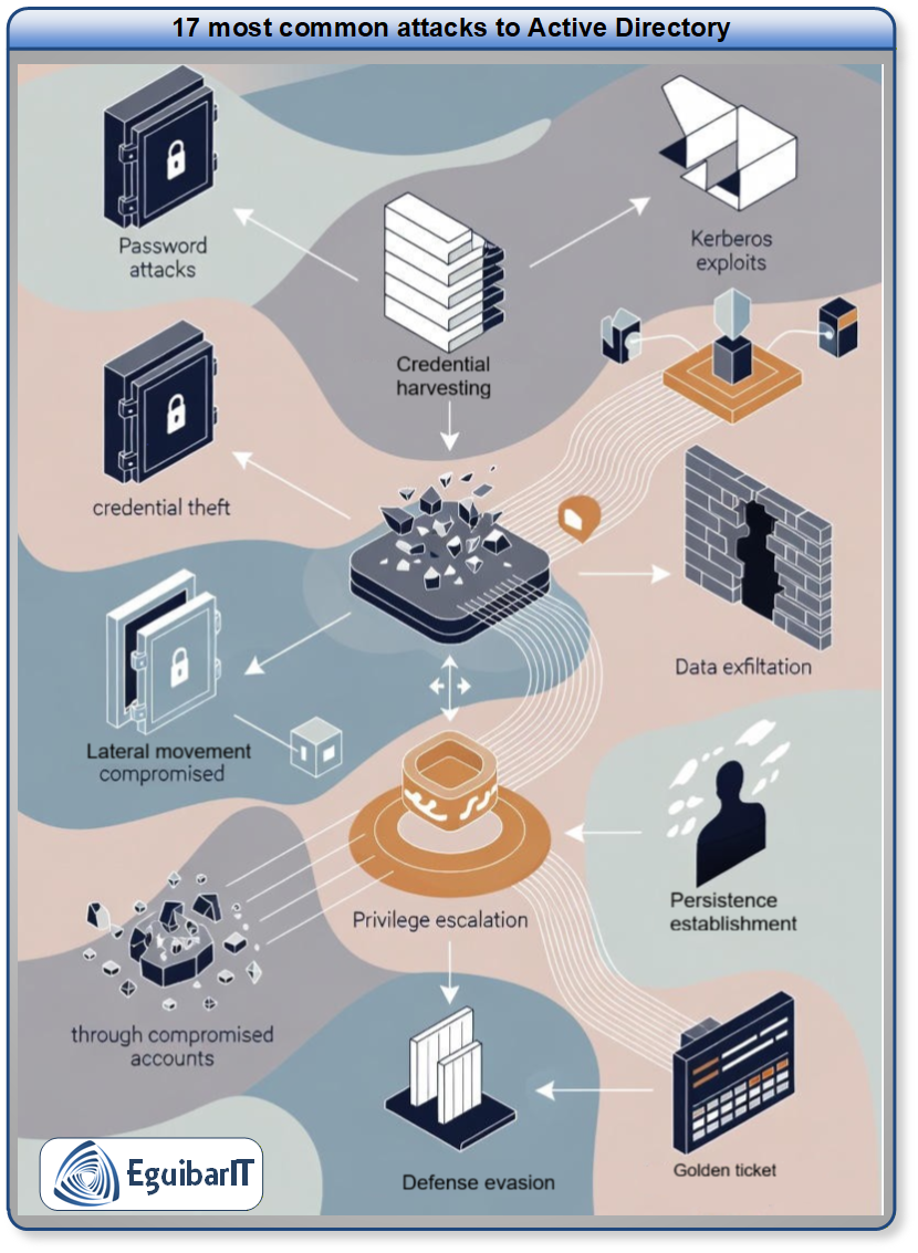 Five Eyes advisory infographic summarizing 17 Active Directory attack techniques