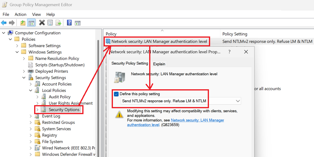 NTLM Authentication Level